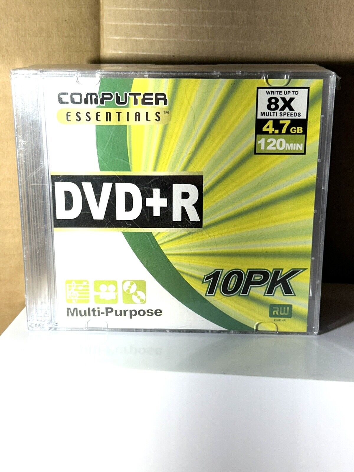 Computer Essentials DVD+R. 10pk. Multi-Purpose. 8x. 4.7GB. 120 Min. New