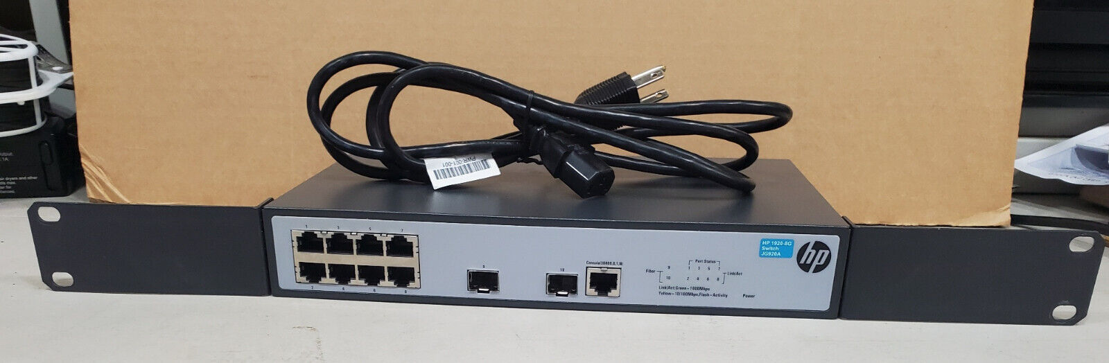 HP JG920A 1920-8G 8-Port 2-SFP Port 180W Enterprise Network Switch W/ Rack Mount