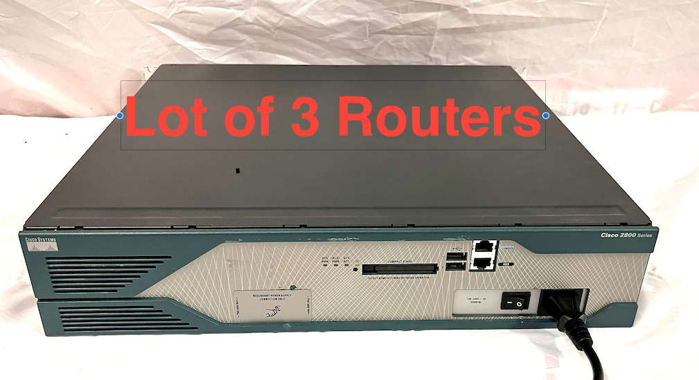 Lot of 3 Cisco 2800 2821 V03 v05 v08 2 Port Gigabit Wired Router WIC 1DSU-T1 V2