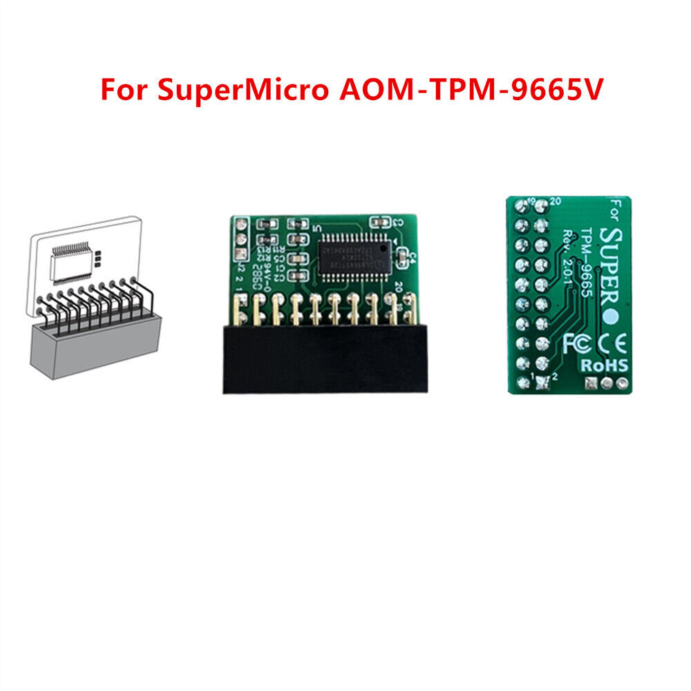 1PCS 20Pin TPM 2.0 Module Trusted Platform For SuperMicro AOM-TPM-9665V TCG 2.0