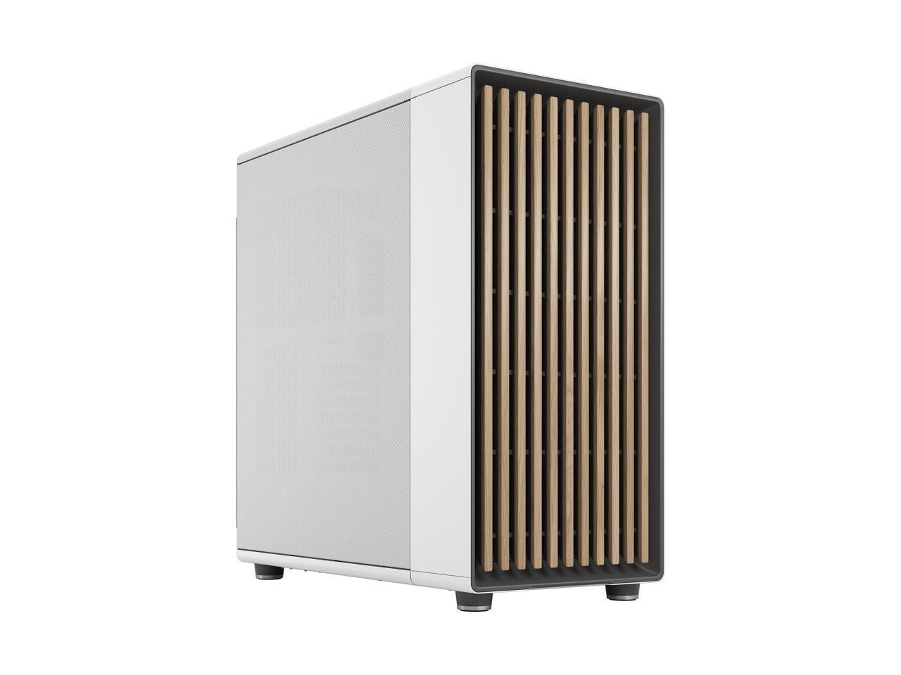 Fractal Design North XL ATX mATX Mid Tower PC Case - Chalk White Chassis with Oa