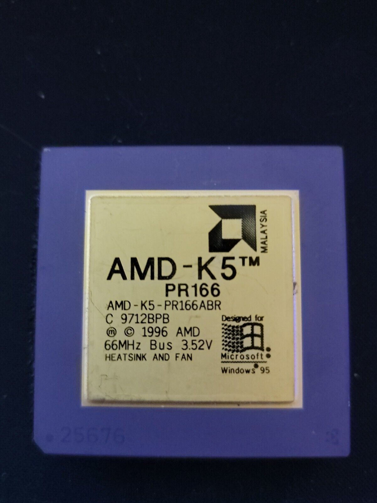 CERAMIC COLLECTABLE AMD-K5-PR166ABR PROCESSOR CPU VINTAGE GOLD RECOVERY