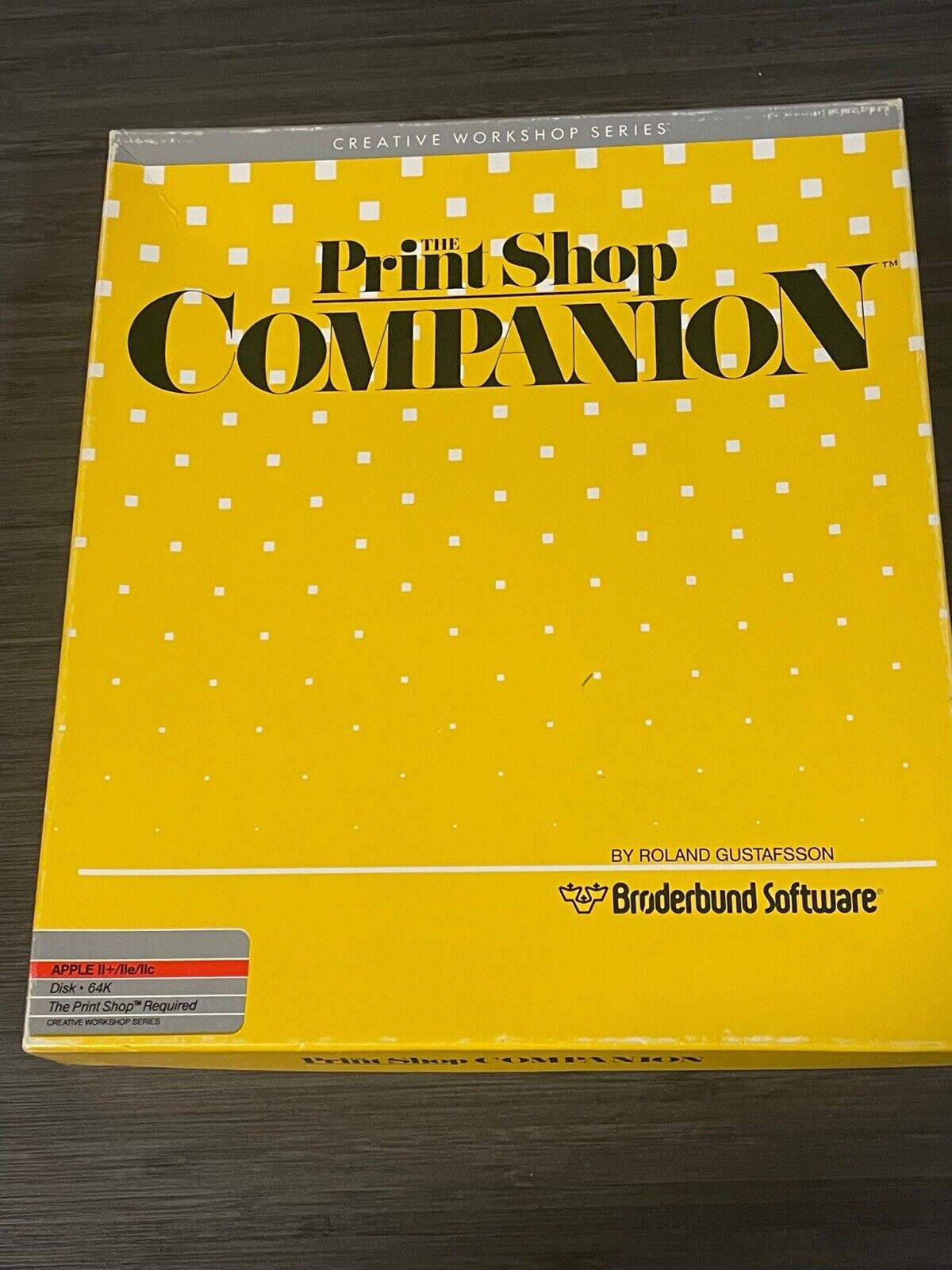 Broderbund The Print Shop Companion Apple II plus IIe 2 vintage computer big box
