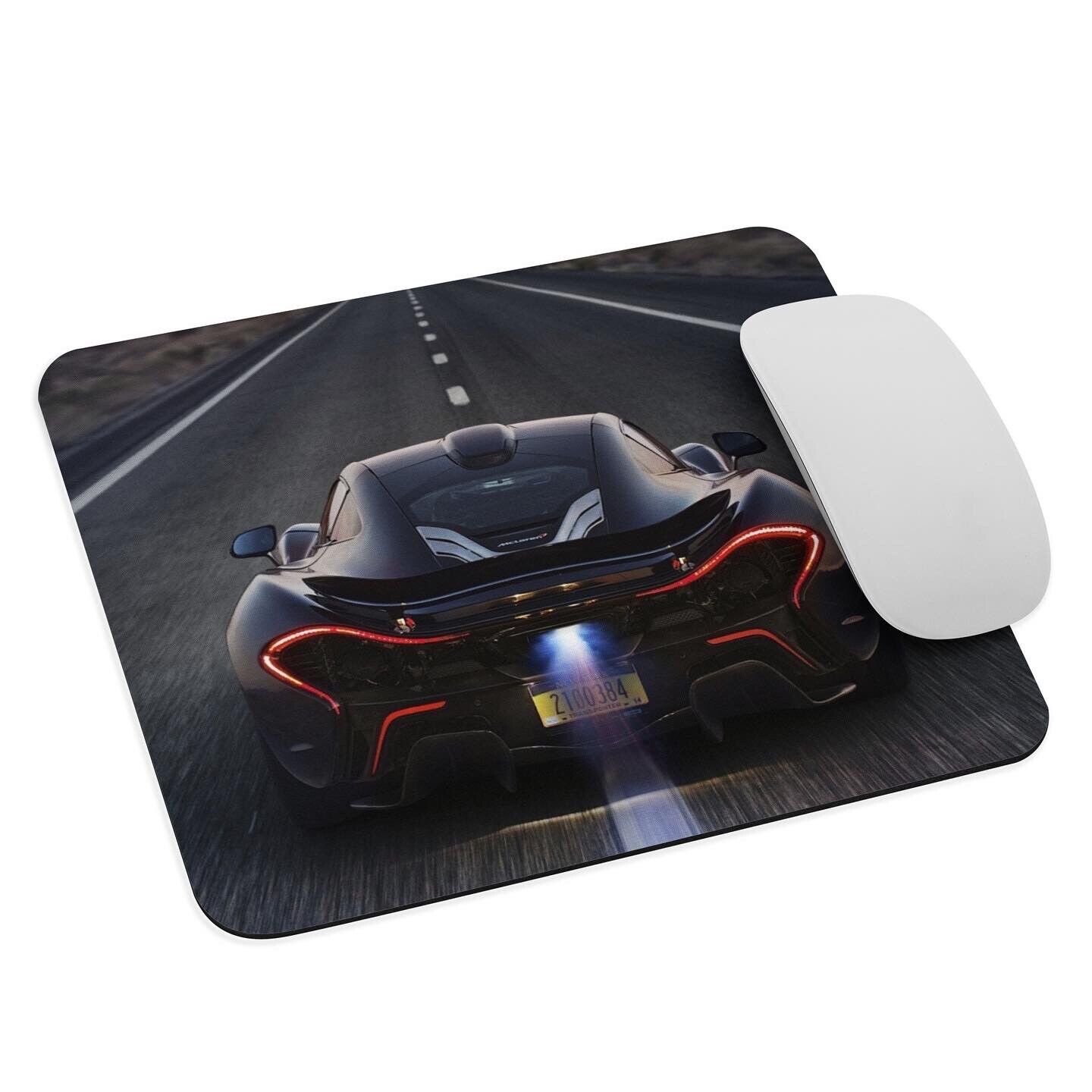McLaren P1 With Flames Car Mouse Pad Desktop Computer Imac Supplies - Gaming