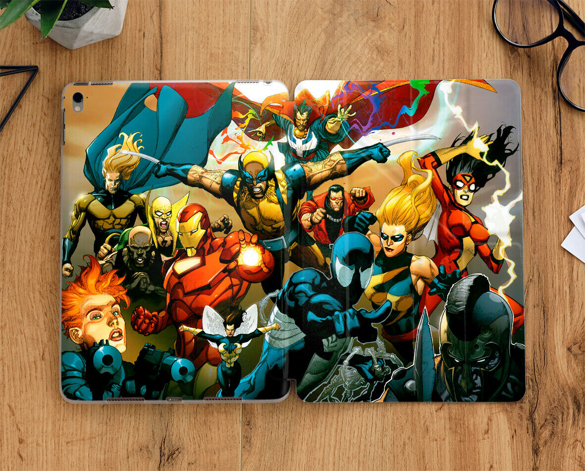 Superheroes iPad case with display screen for all iPad models