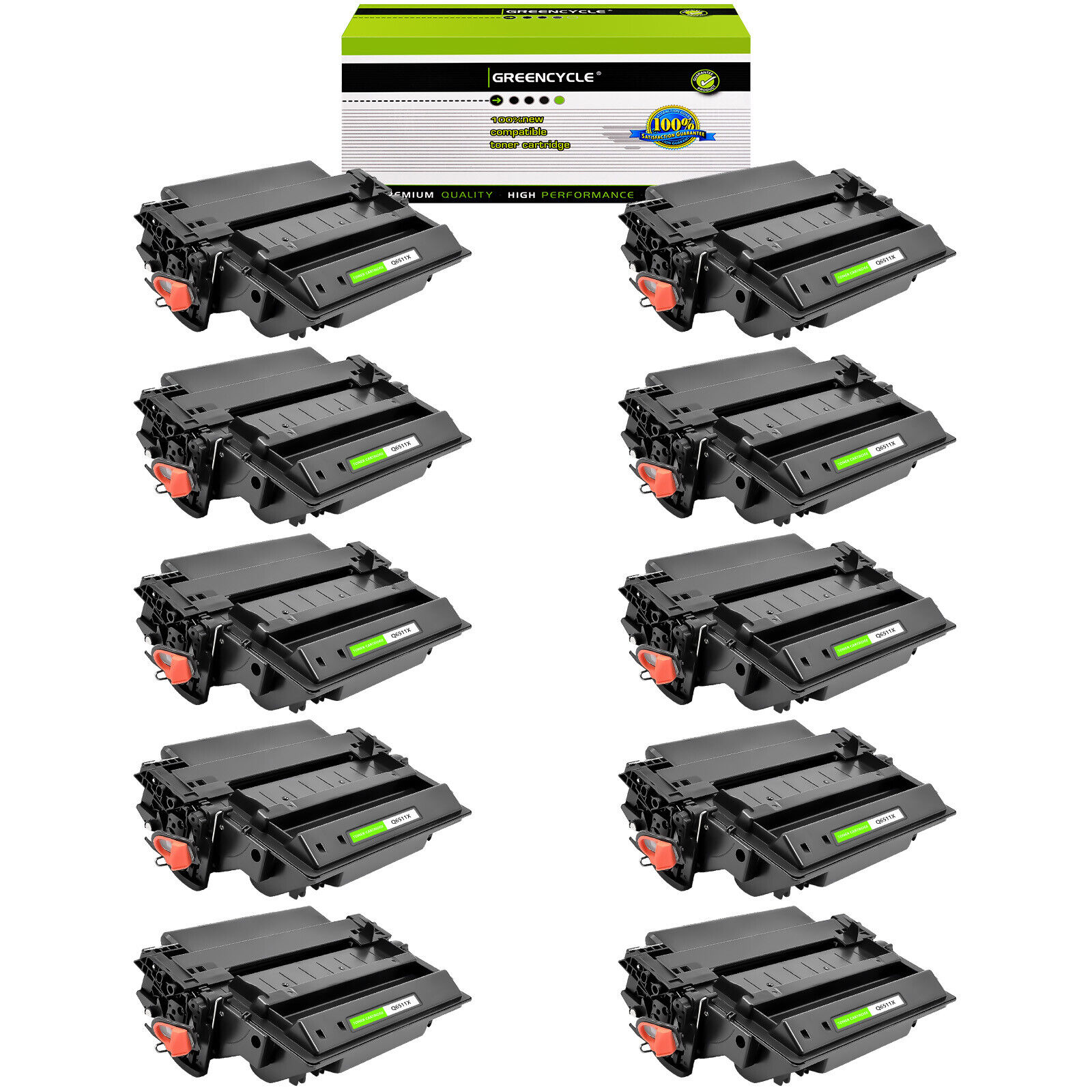 10 Pack Q6511X 11X Black Toner Cartridge Fit For HP LaserJet 2430n 2430t 2430tn 