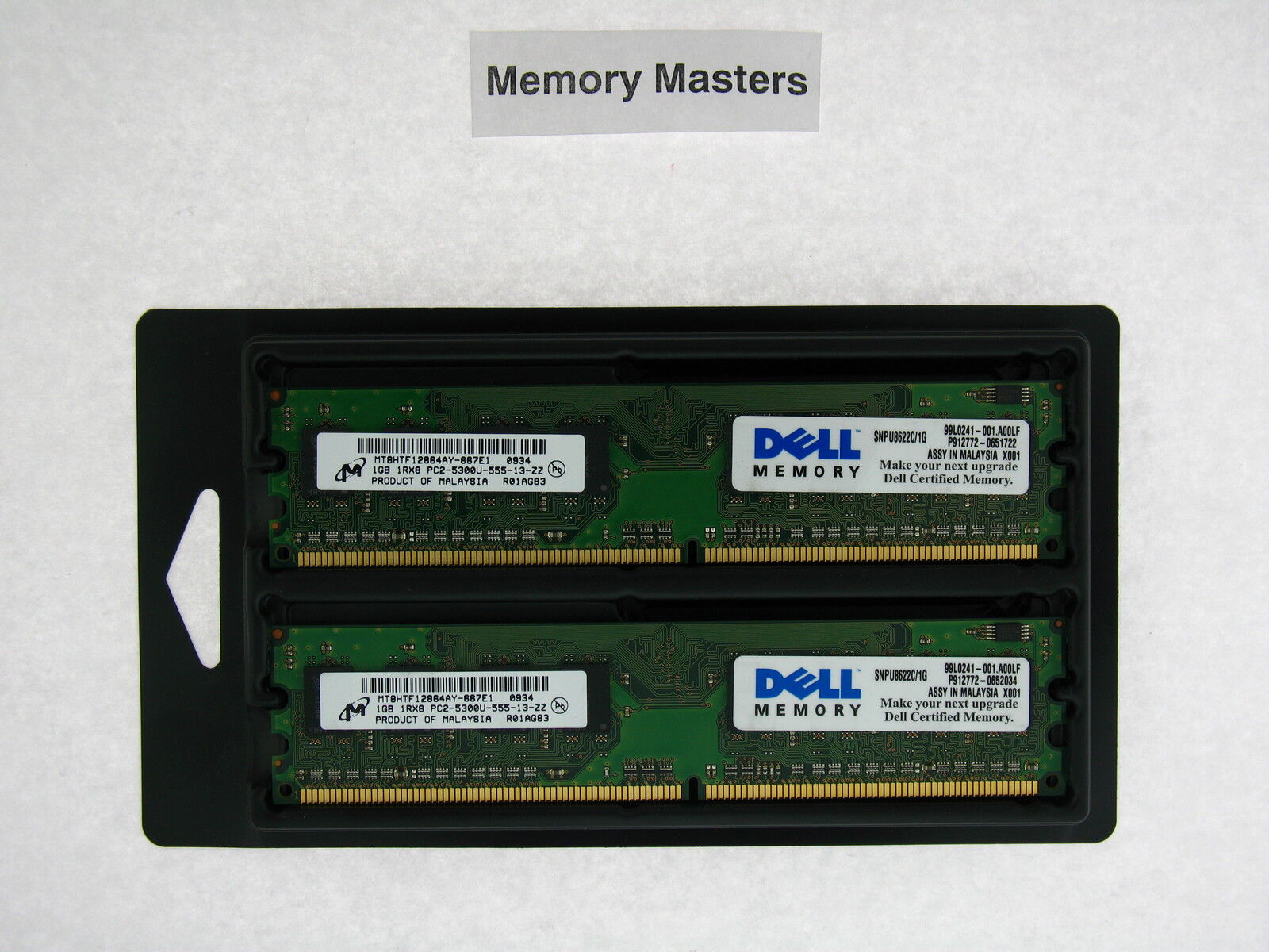 SNPU8622C/1G 2GB 2X1GB Approved DDR2 DIMM 667Mhz Memory for DELL 3100 1RX8