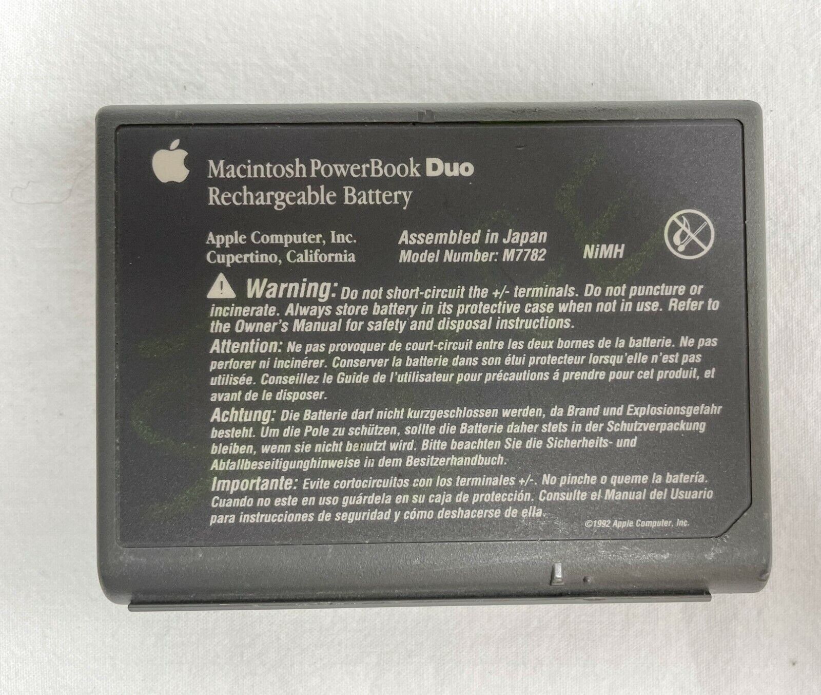 Rare Vintage Apple Mac Macintosh PowerBook DUO Rechargeable Battery Model M7782