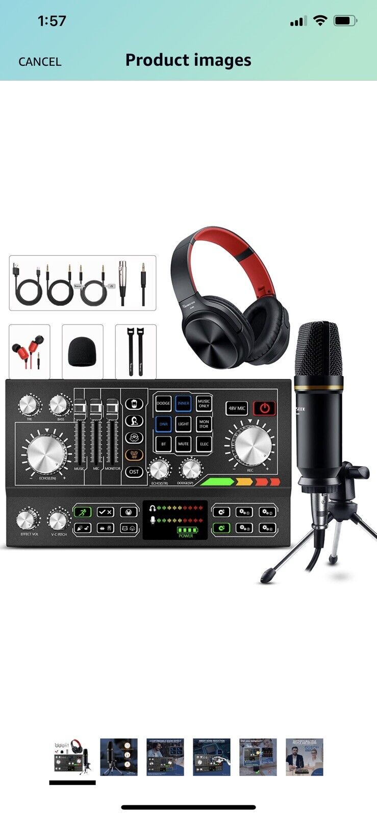 Podcast Equipment Bundle Aluminum Alloy Panel with Studio Condenser Microphon...