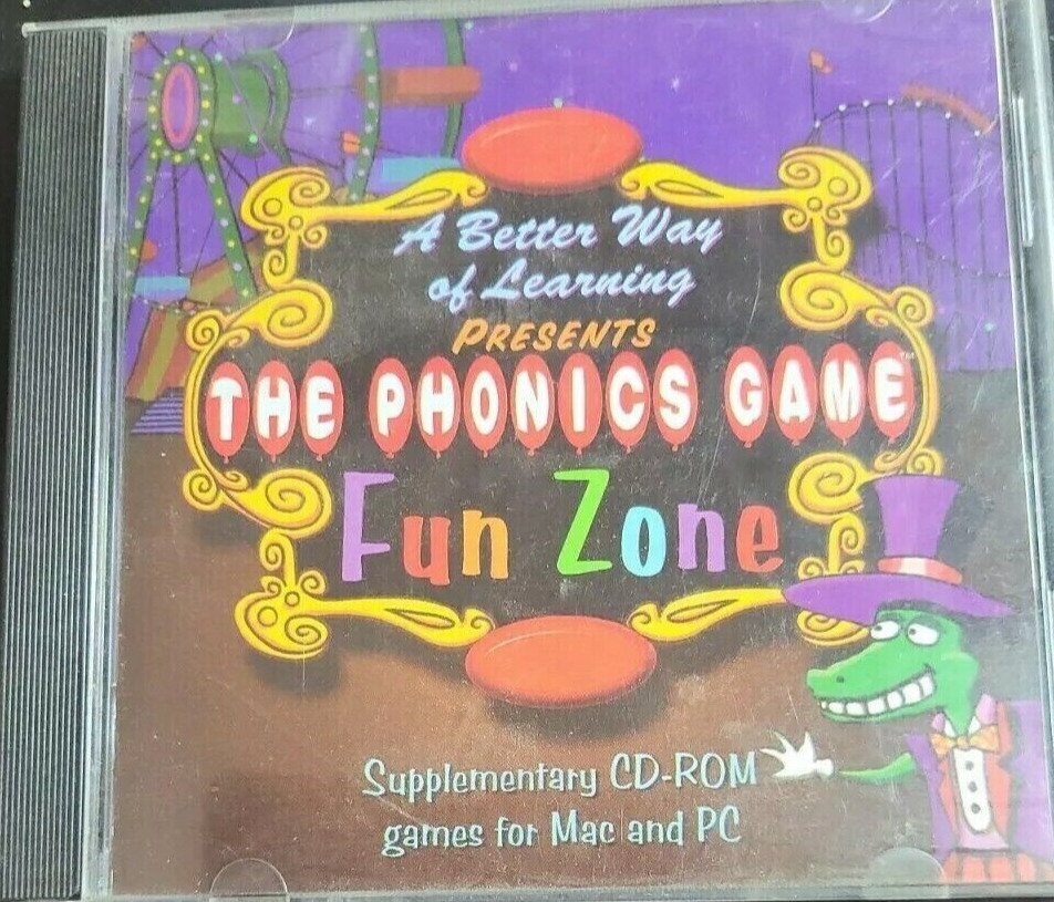 The Phonics Game Fun Zone PC/Mac CD-ROM Better Way Learn 1998 for Windows 95/98