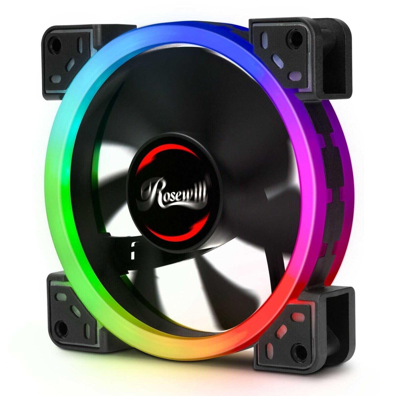 Rosewill RGBF-S12001 (1-Pack) 120mm Addressable RGB Fan, Dual Ring True RGB LED,