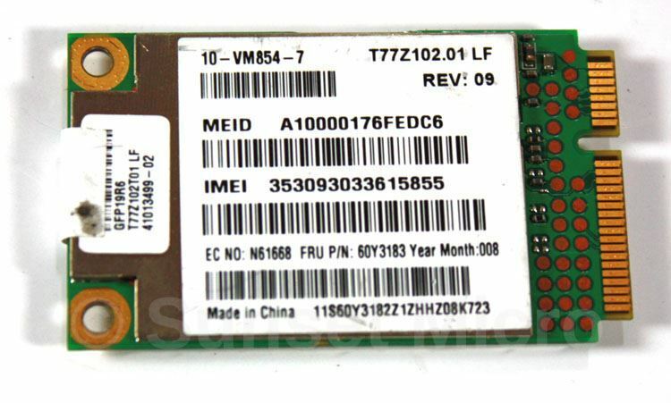 IBM Lenovo Thinkpad T410I, T510, Gobi 2000 Laptop 3G WWAN Card 78Y1398