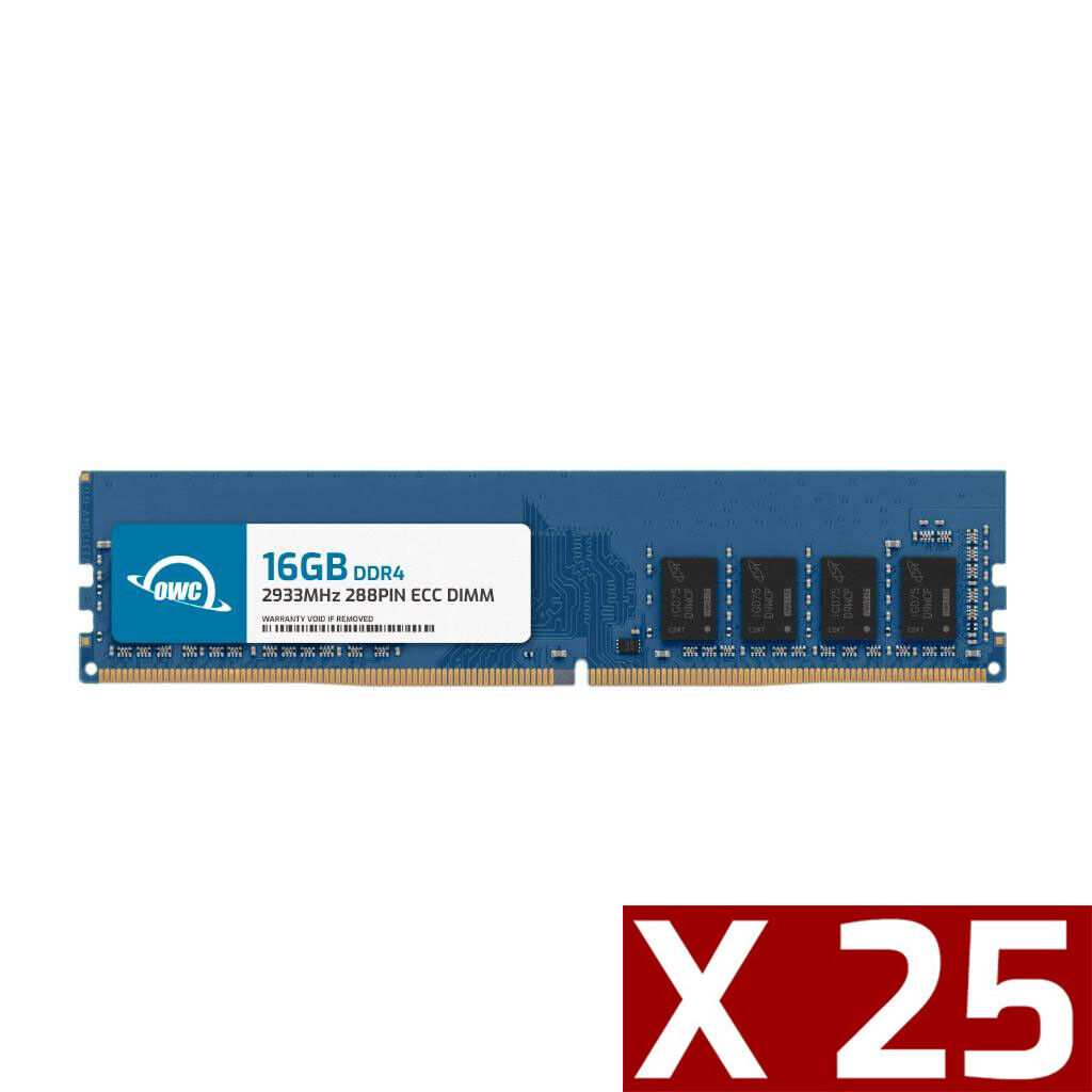Lot of 25 OWC 16GB DDR4 2933MHz 1Rx8 ECC Unbuffered 288-pin DIMM Memory RAM