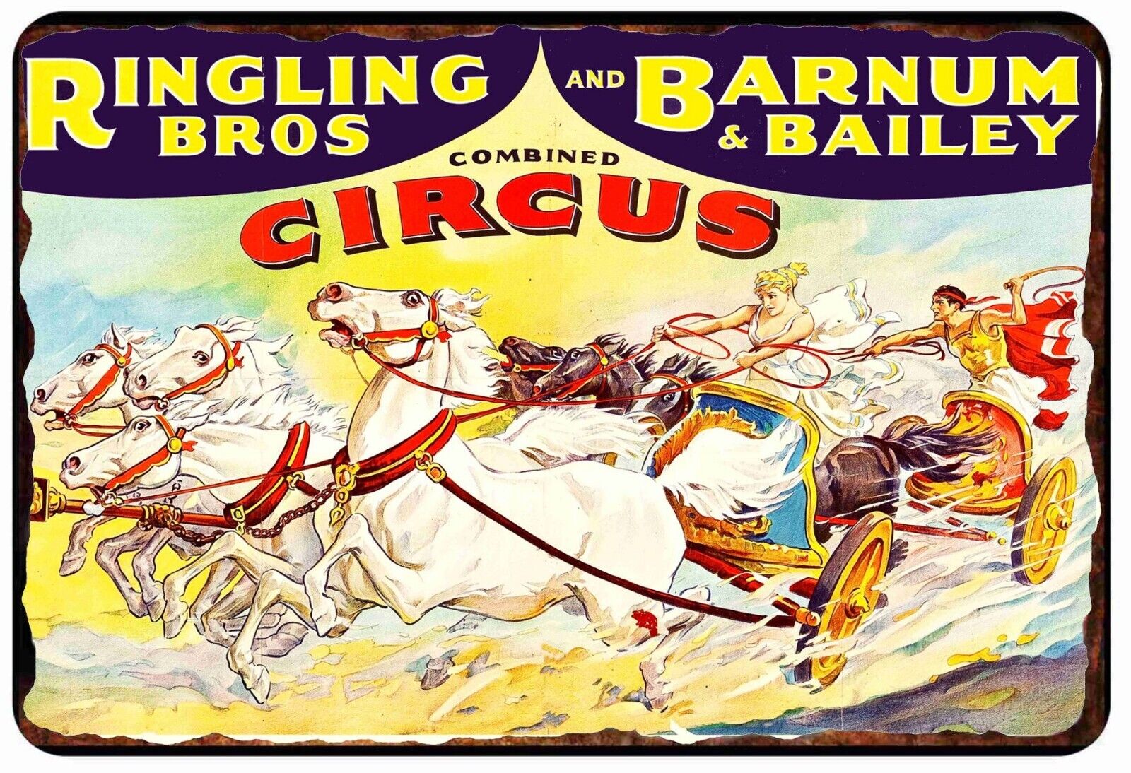 Ringling Brothers Circus Old Tin Sign Mouse Pad  7 x 9 Mousepad