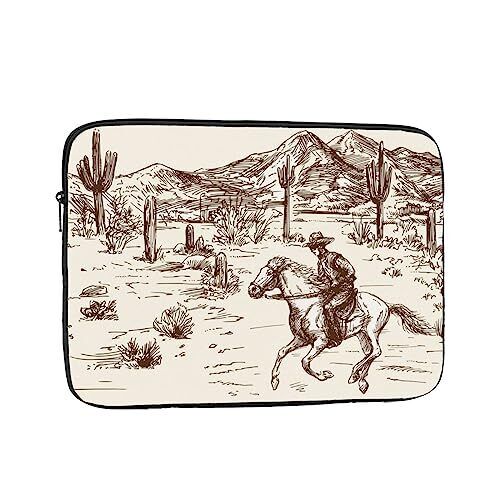 Wild West Desert Cowboy 15 inch Portable Laptop Sleeve Compatible with MacBoo...