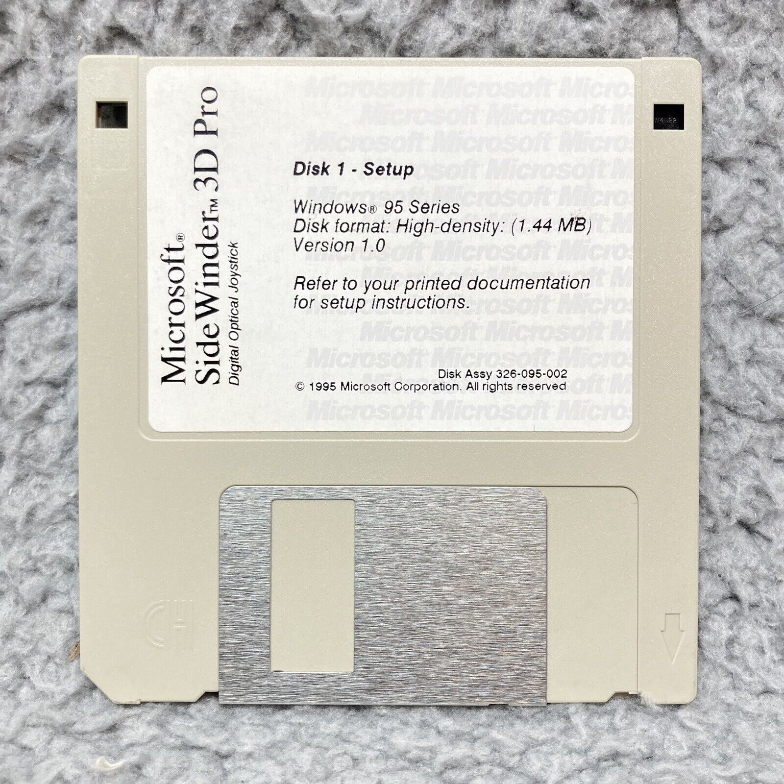 Vintage Microsoft SideWinder 3D Pro Joystick Floppy Disk Software