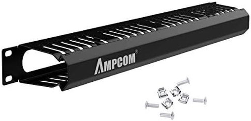 AMPCOM 1U Cable Management Horizontal Mount 19 inch Server Rack with Mounting Sc