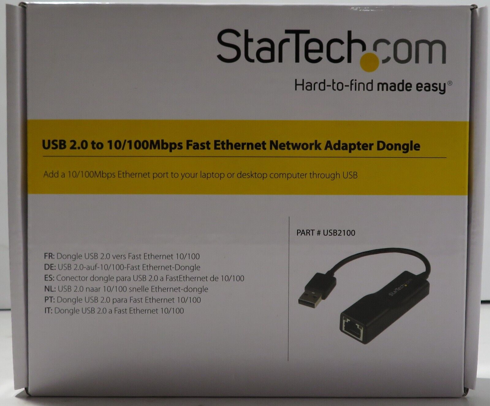 Startech USB2100 USB 2.0 to 10/100 Mbps Ethernet Network Adapter Dongle