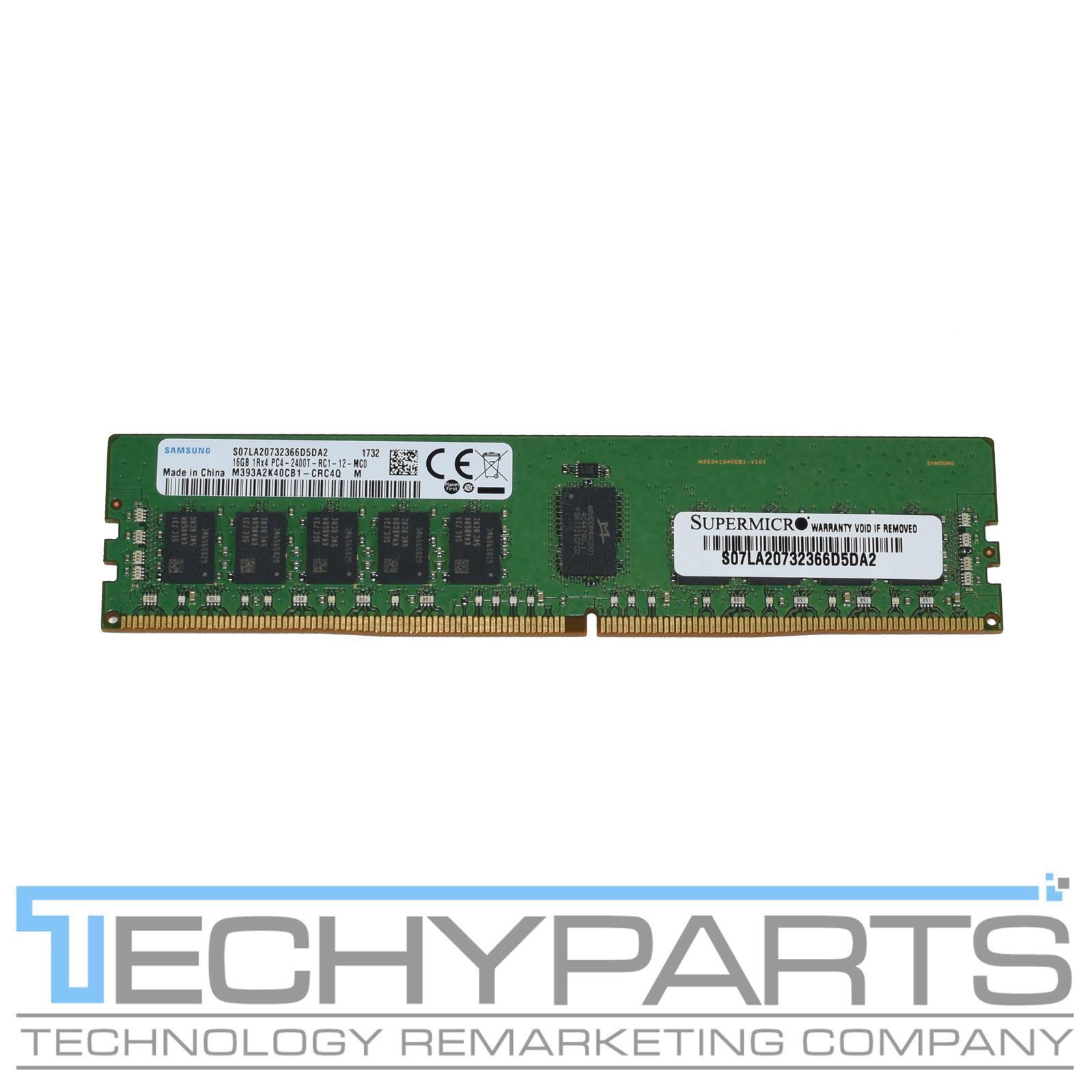 SAMSUNG 16GB 1Rx4 DDR4-2400 PC4-2400T REG ECC 1.2V 288-pin RAM M393A2K40CB1-CRC