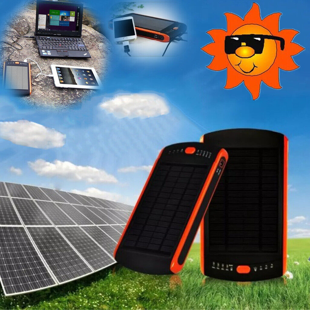 Solar Power Bank Portable External Battery Rechargeable Charger for Laptop Phone