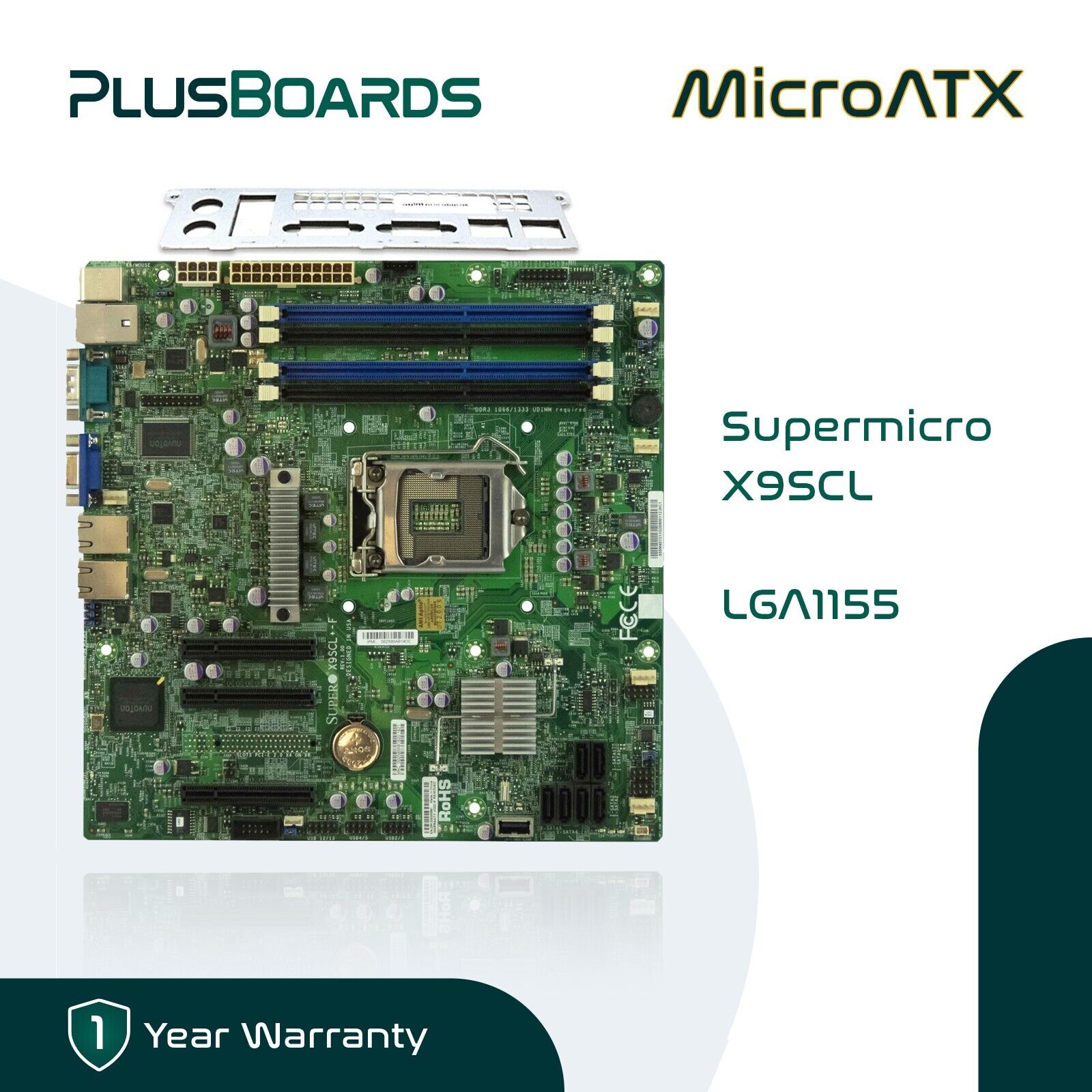 Supermicro X9SCL LGA 1155 MicroATX DDR3 Server Motherboard w/ I/O Shield