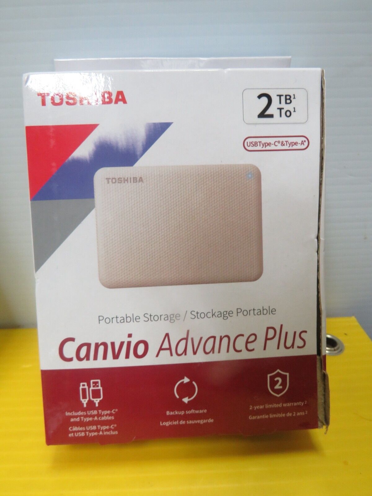 $63 NEW Toshiba Canvio Advance Plus 2TB USB 3.0 & C Portable External Hard Drive