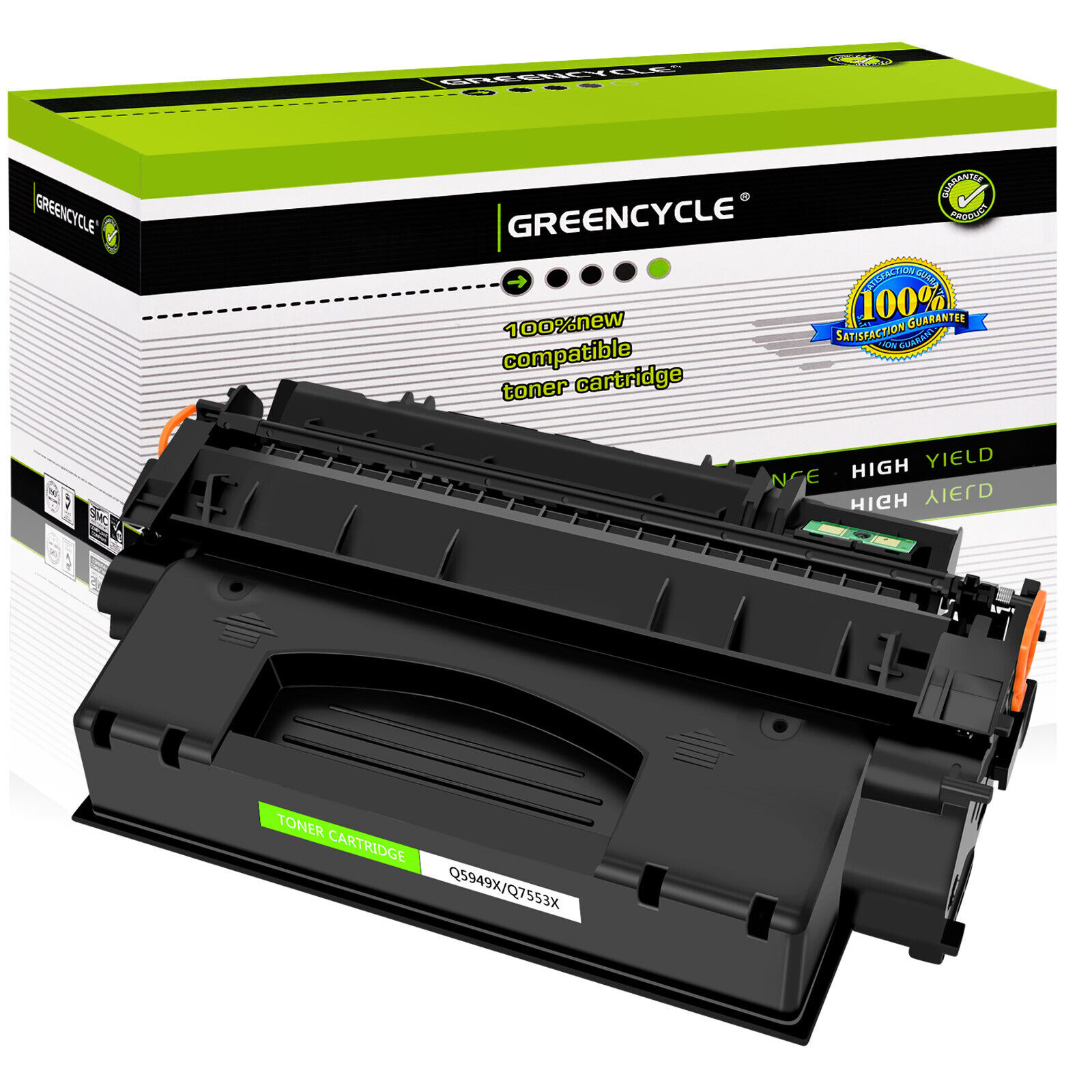 GREENCYCLE Q7553X Toner Cartridge Fit for HP 53X LaserJet P2010 P2014 1320 1320n