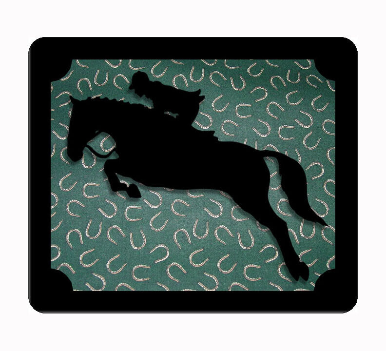 Custom Hunter  equestrian horse green& black computer, laptop,iPad,  mouse pad