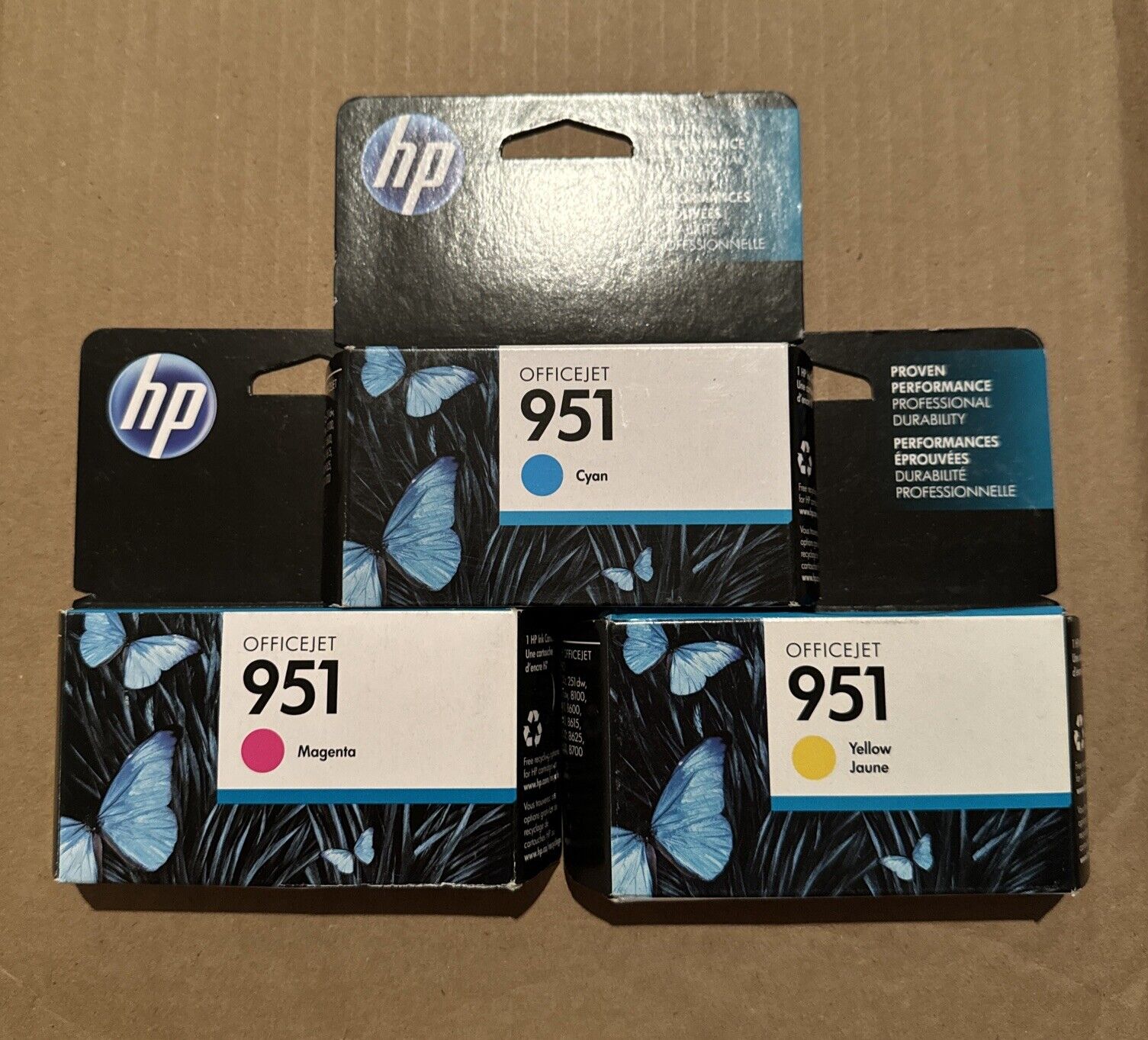 x3 New OEM HP 951 Ink color Combo 3 Three Pack Sealed BOX Exp 17-18