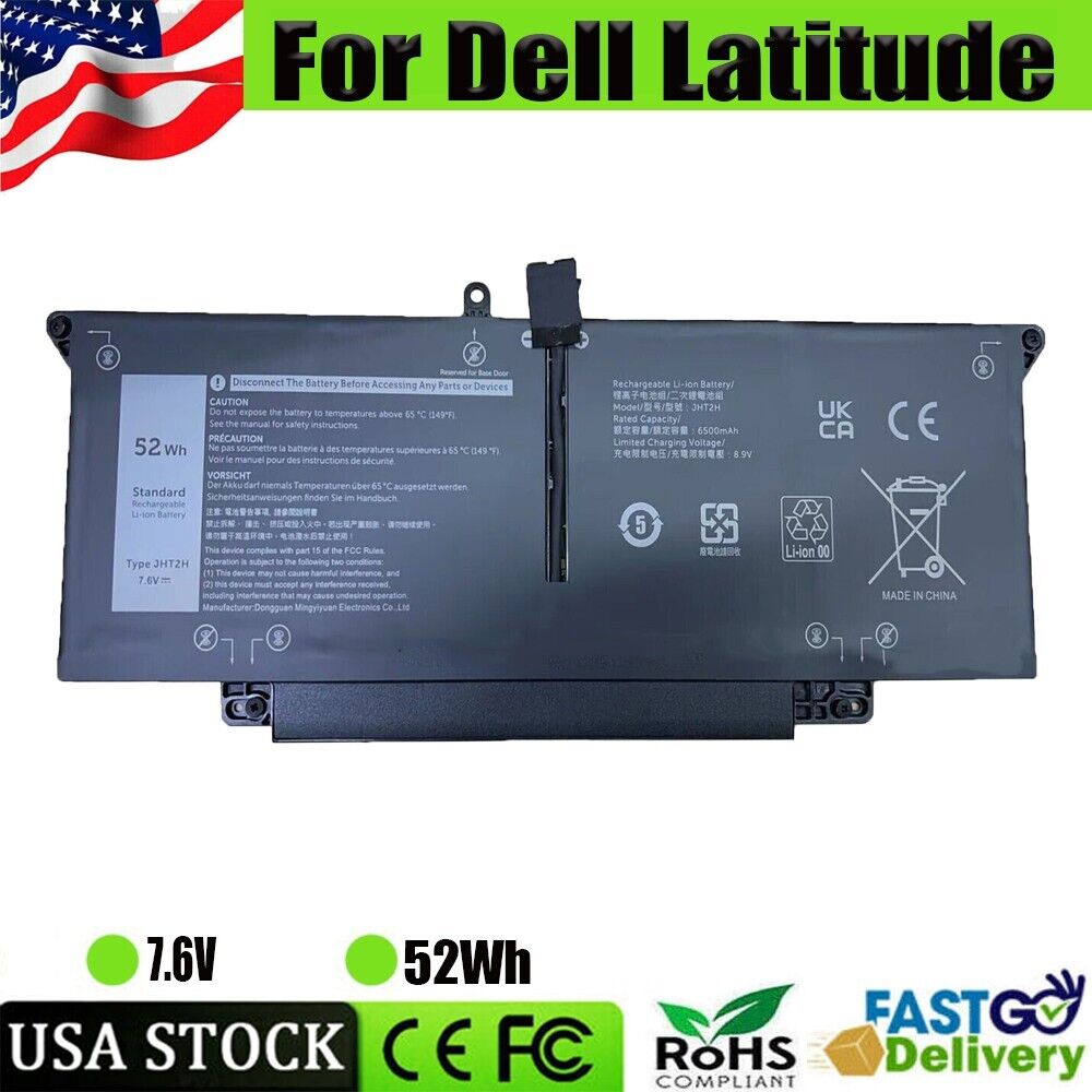 JHT2H Battery For Dell Latitude 7310 7410 Series 0WY9MP 04V5X2 HRGYV 0HRGYV 52Wh