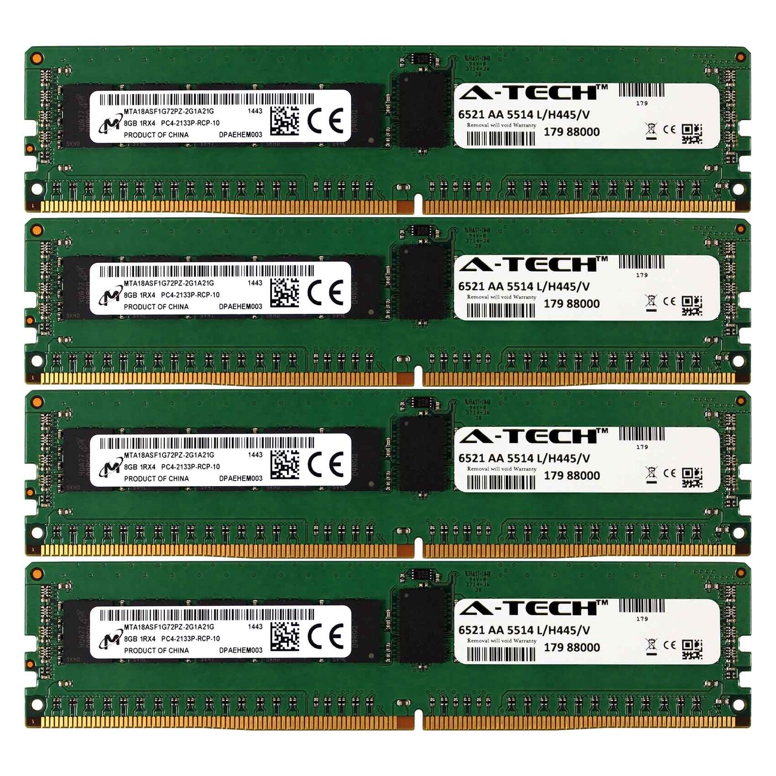 PC4-17000 Micron 32GB Kit 4x 8GB HP Cloudline CL2100 CL2200 G3 1211R Memory RAM