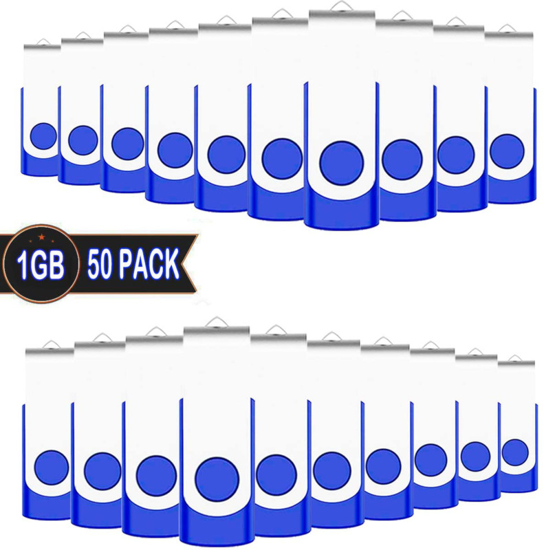 1GB USB Flash Drives 50 Pack, EASTBULL USB 2.0 Metal Bulk Flash Drives Pack Swiv