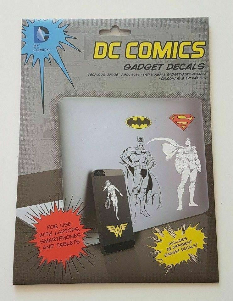 Official DC Comics 18 Waterproof Gadget Decals Batman Superman Wonder Woman