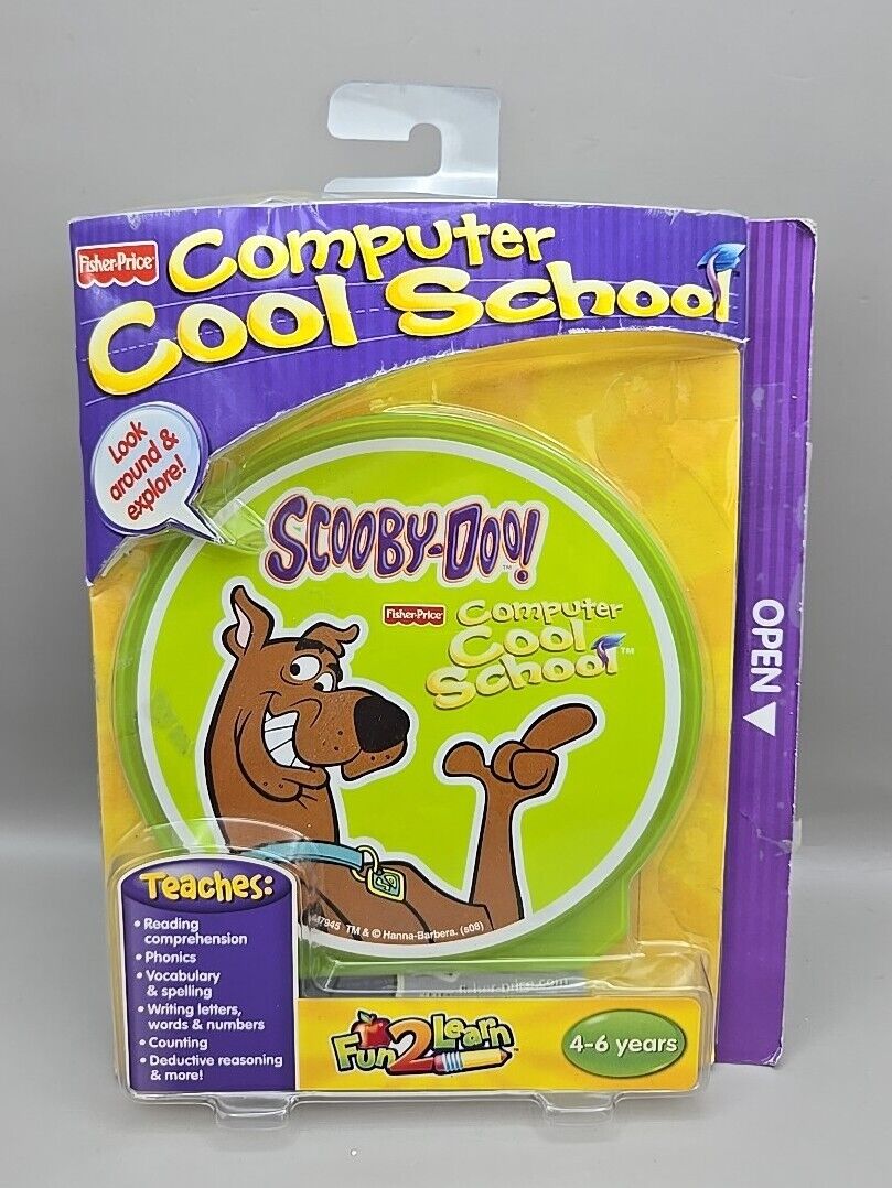 NEW Fisher-Price Computer Cool School SCOOBY-DOO Software 4-6 Years 5 Subjects