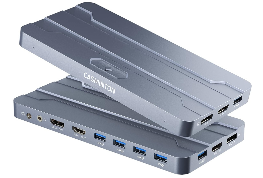 NEW 2-Port Dual Monitor KVM Switch Kit HDMI + HDMI 4K@60Hz 8k@60HzRGB USB3.0 2