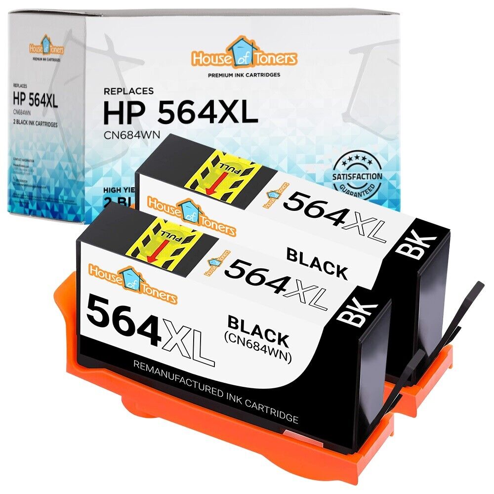 2PK for HP 564XL CN684WN Black Ink Cartridge for HP Officejet 4620 4622
