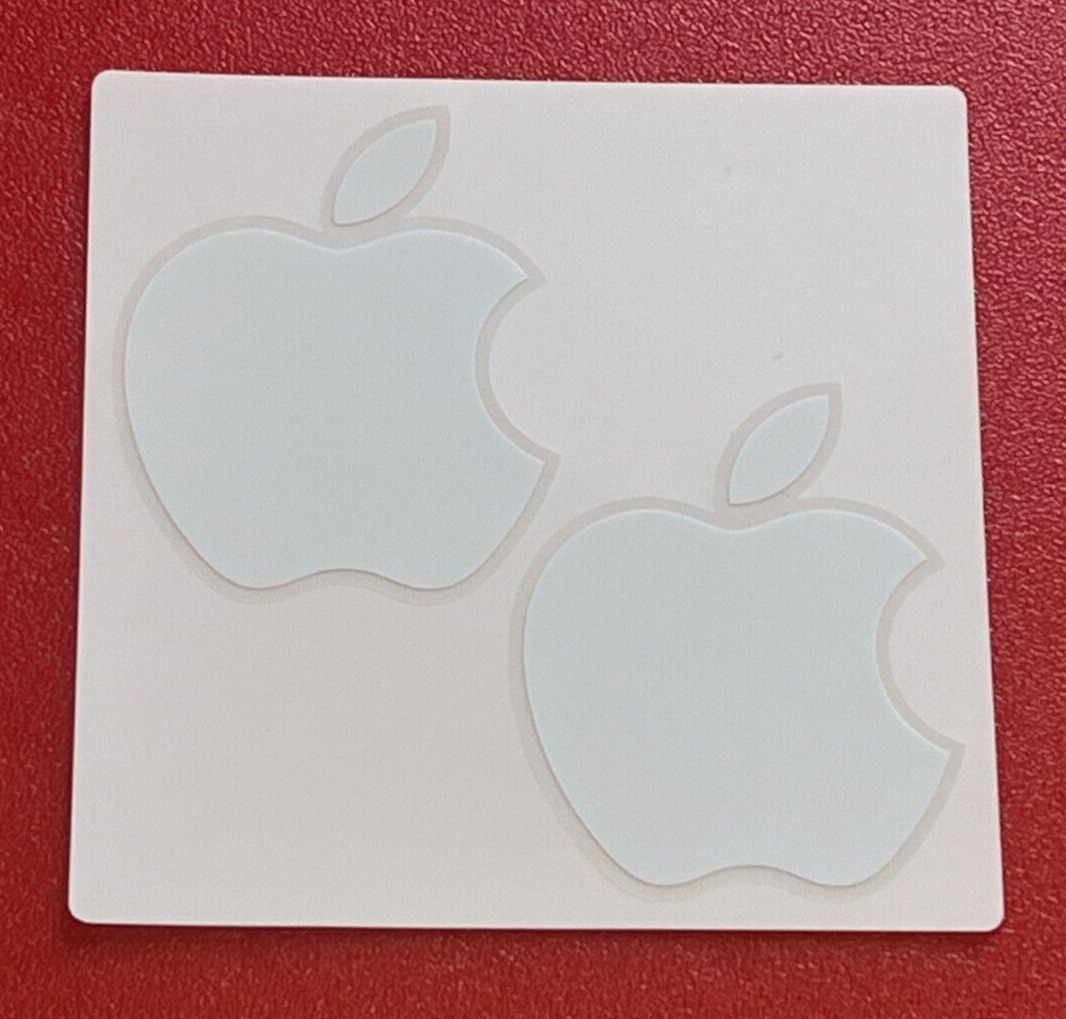Apple Logo Sticker Decal, White - Genuine OEM - Includes 2 Stickers