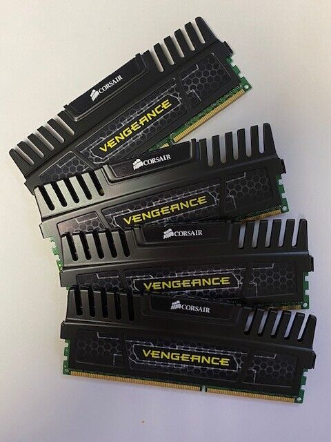 Corsair Vengeance 32GB RAM (4 x 8GB) DDR3 1600MHz Desktop Memory. USED. Tested