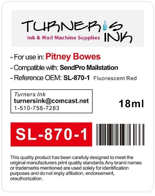 4-Pack Pitney Bowes SL-870-1 Red Ink Cartridges for the SendPro Mailstation