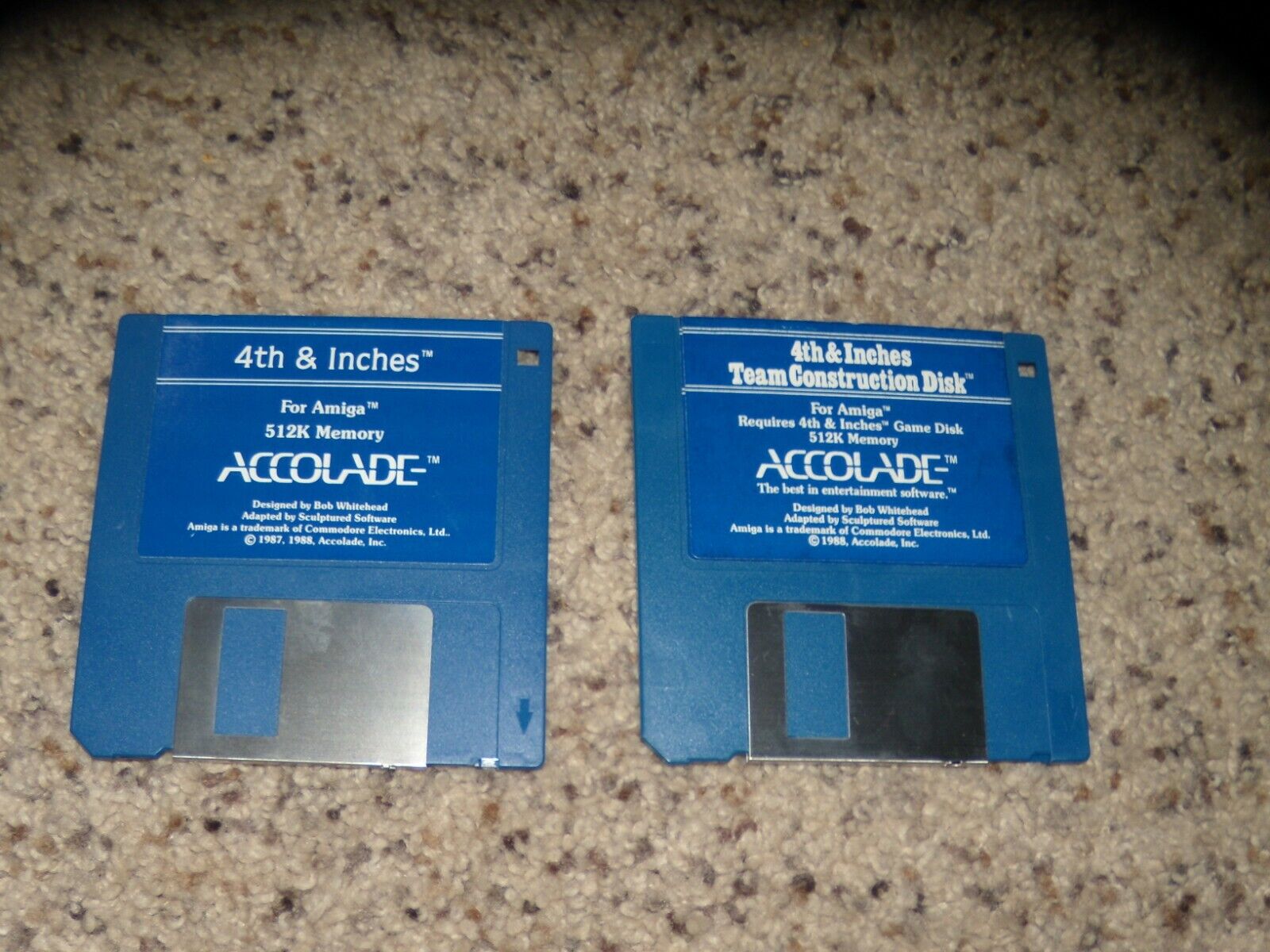 4th & Inches and 4th & Inches Team Construction Disk Commodore Amiga 3.5\