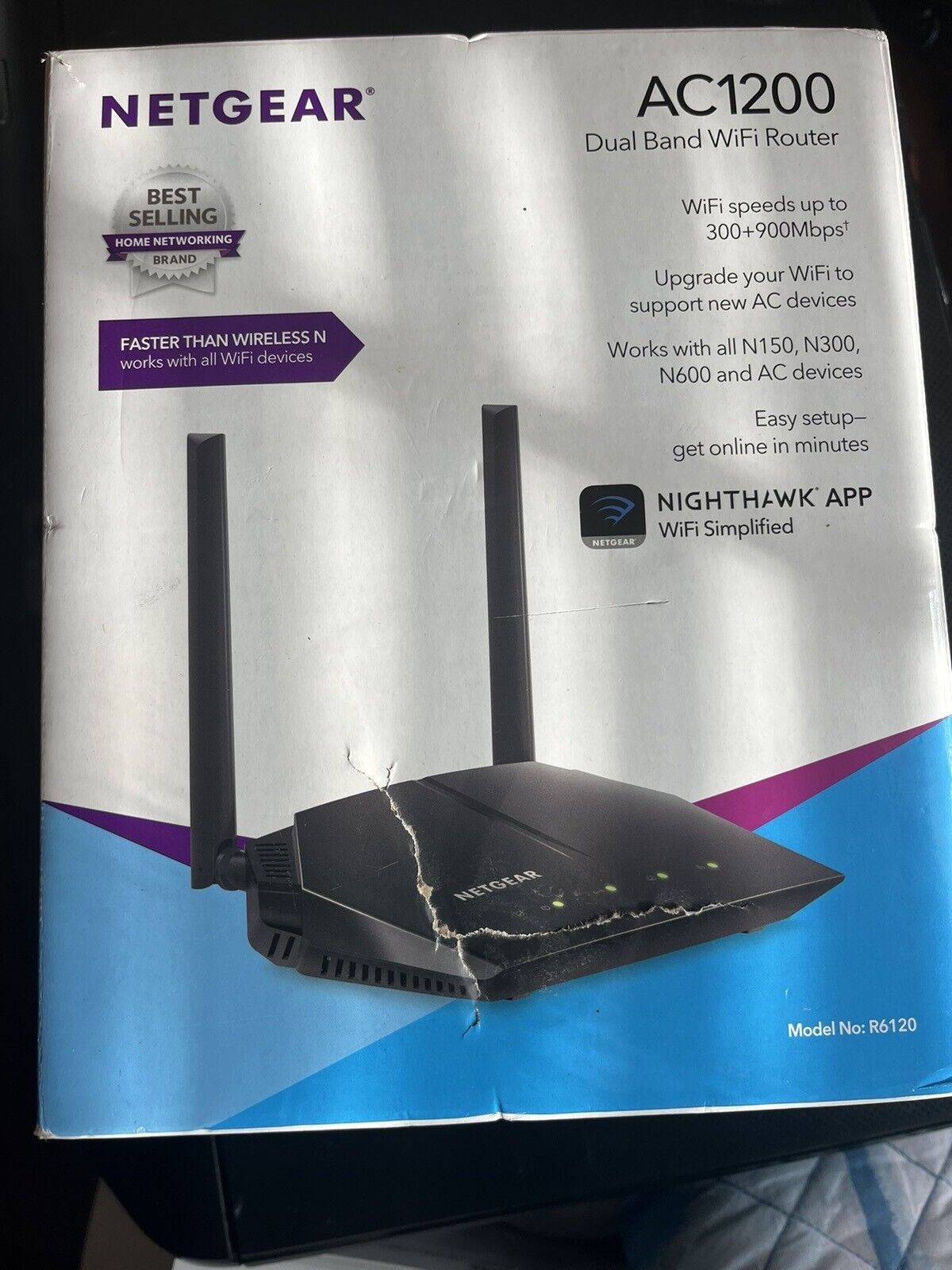 NETGEAR Wi-Fi Router R6120 AC1200 Dual Band Wireless Speed ADAPTER TESTED