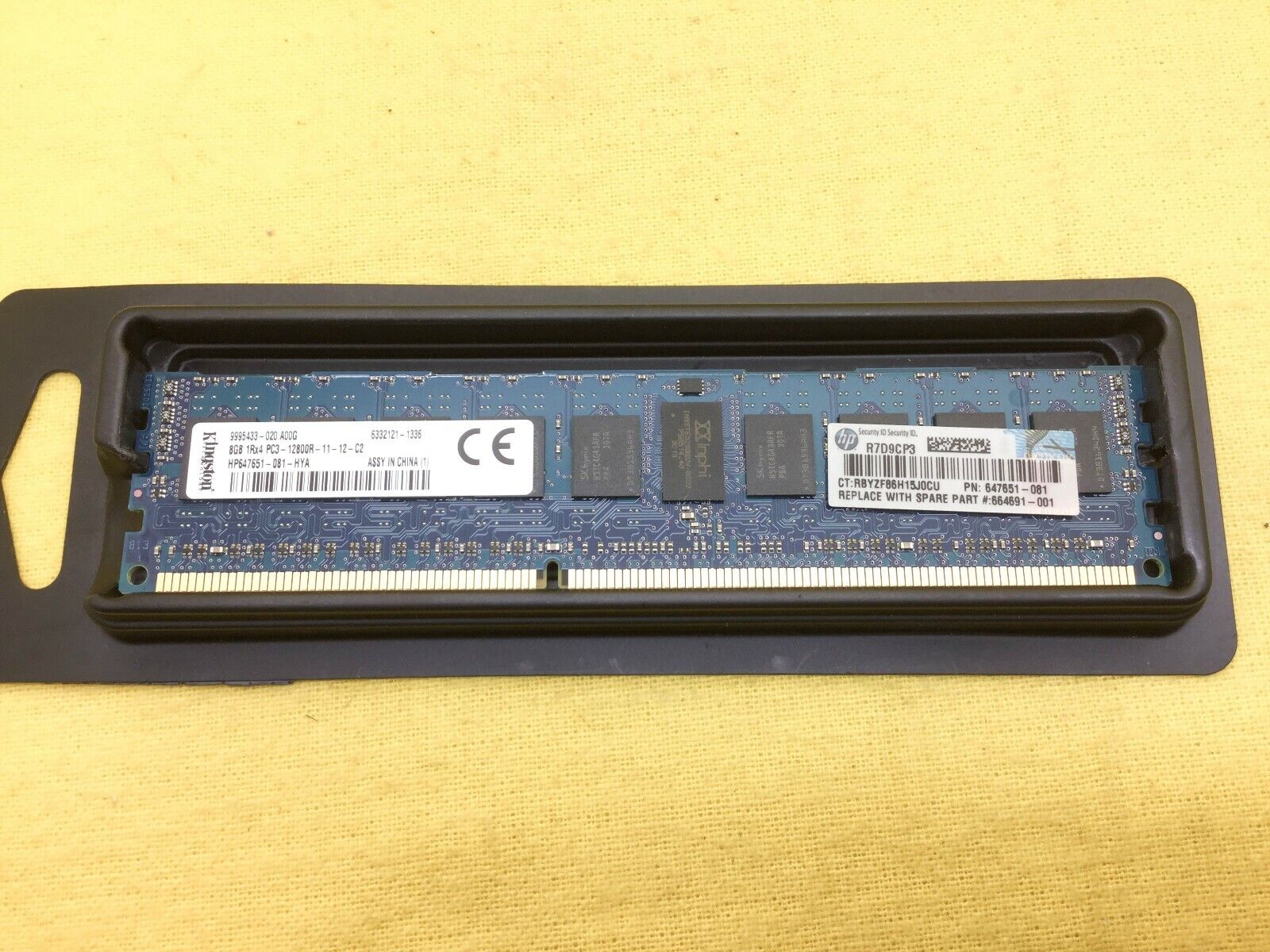 647651-081 GENUINE HP 8GB (1X8GB) 1RX4 PC3-12800R DDR3 Server Memory 647899-B21