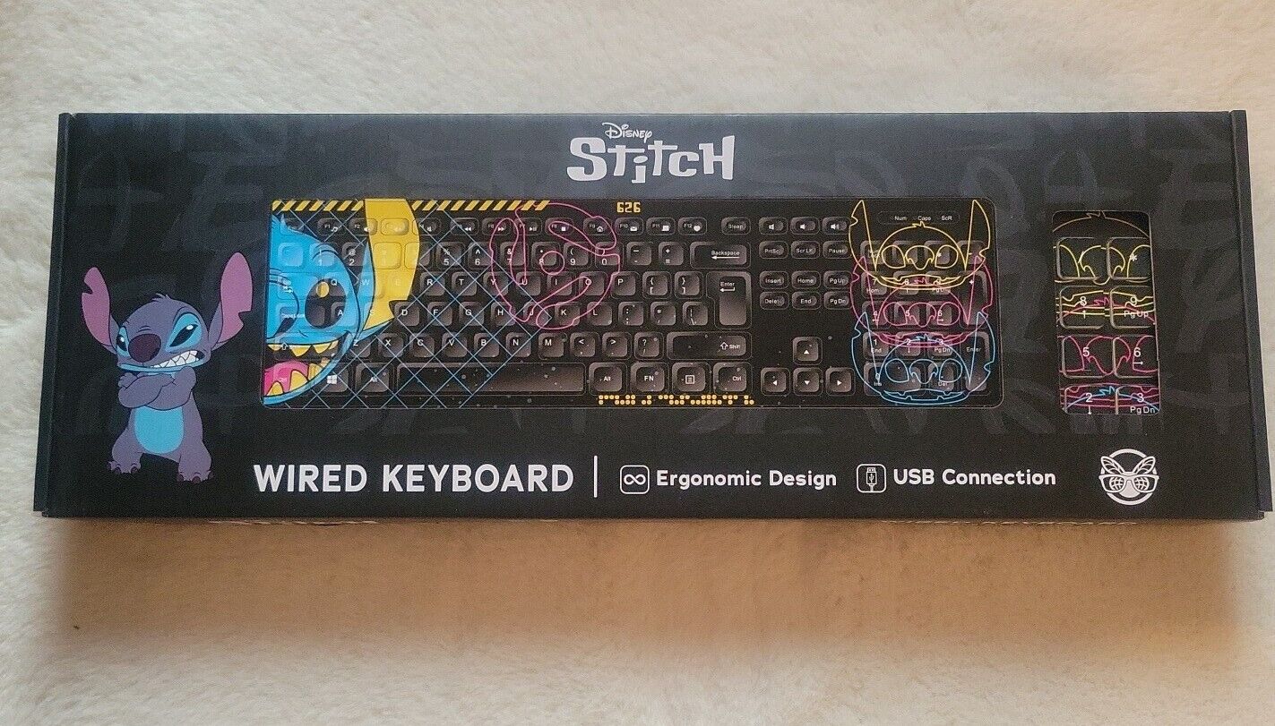 Culturefly Disney Stitch Wired Keyboard-Brand New Fast Shipping Hard To Find