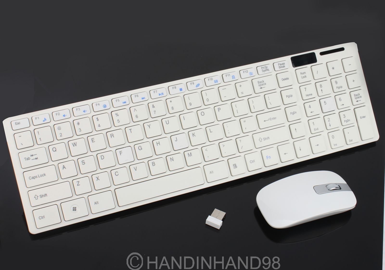 White 2.4G Optical Wireless Keyboard and Mouse USB Receiver Kit For PC Computer