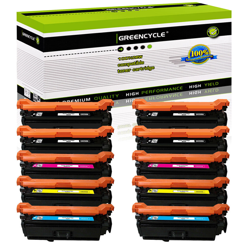 10PK CE250A-253A Toner Cartridge fit for HP Color LaserJet CM3530 CM3530fs Print