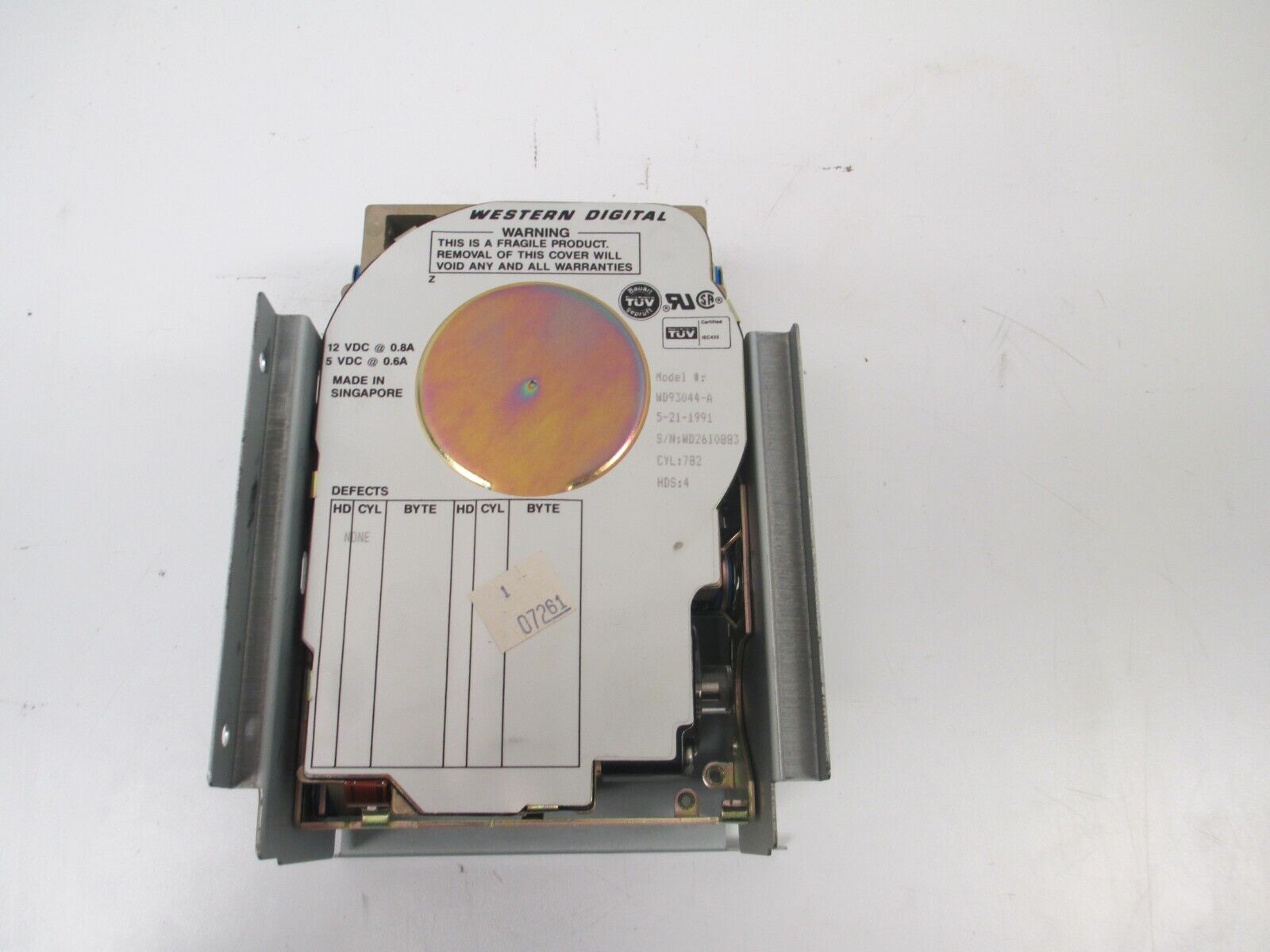Vintage Western Digital 44MB Internal Hard Drive IDE Disk WD93044-A