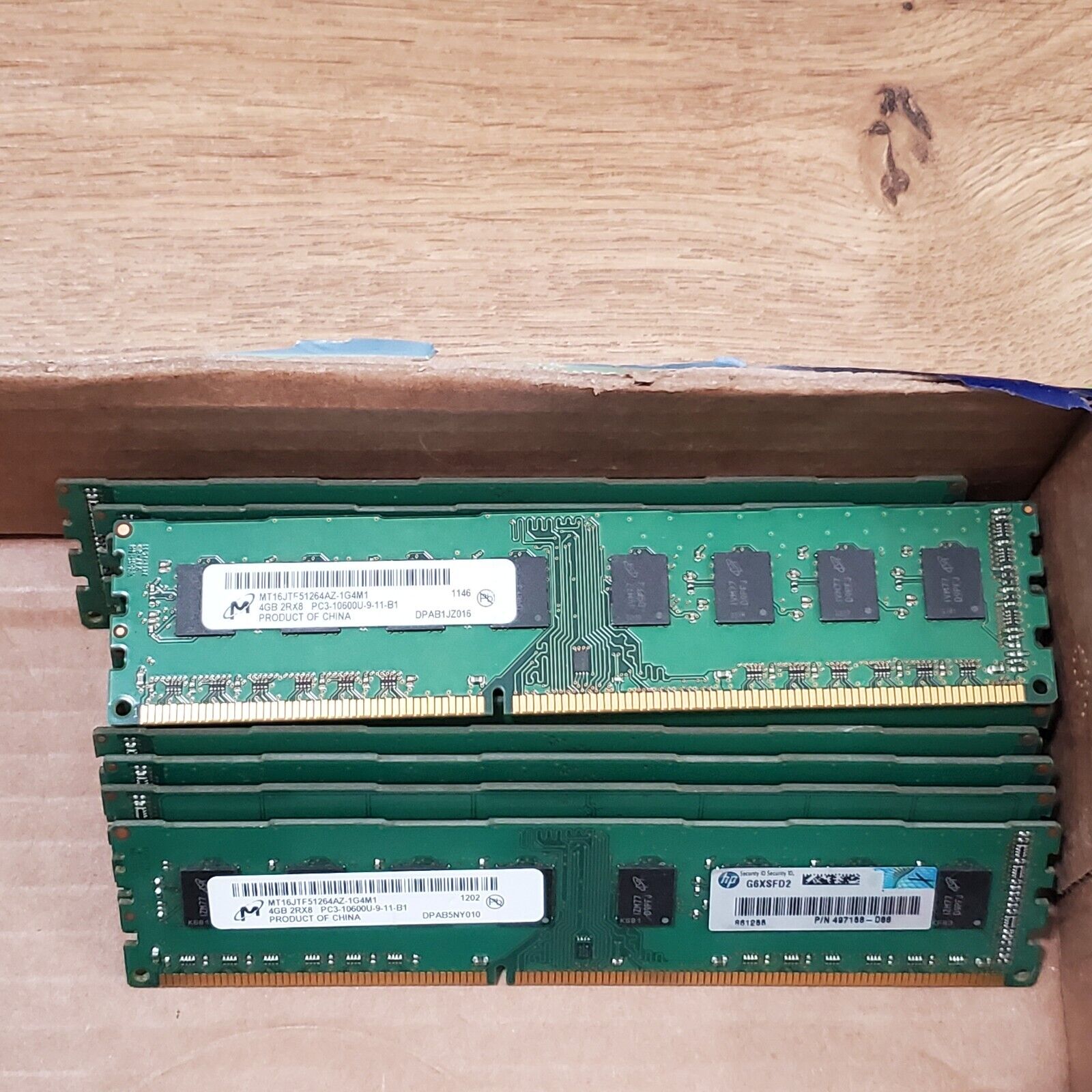 Lot of 10 Micron 4GB PC3-10600U NON ECC Desktop Memory DDR3 Chips double side