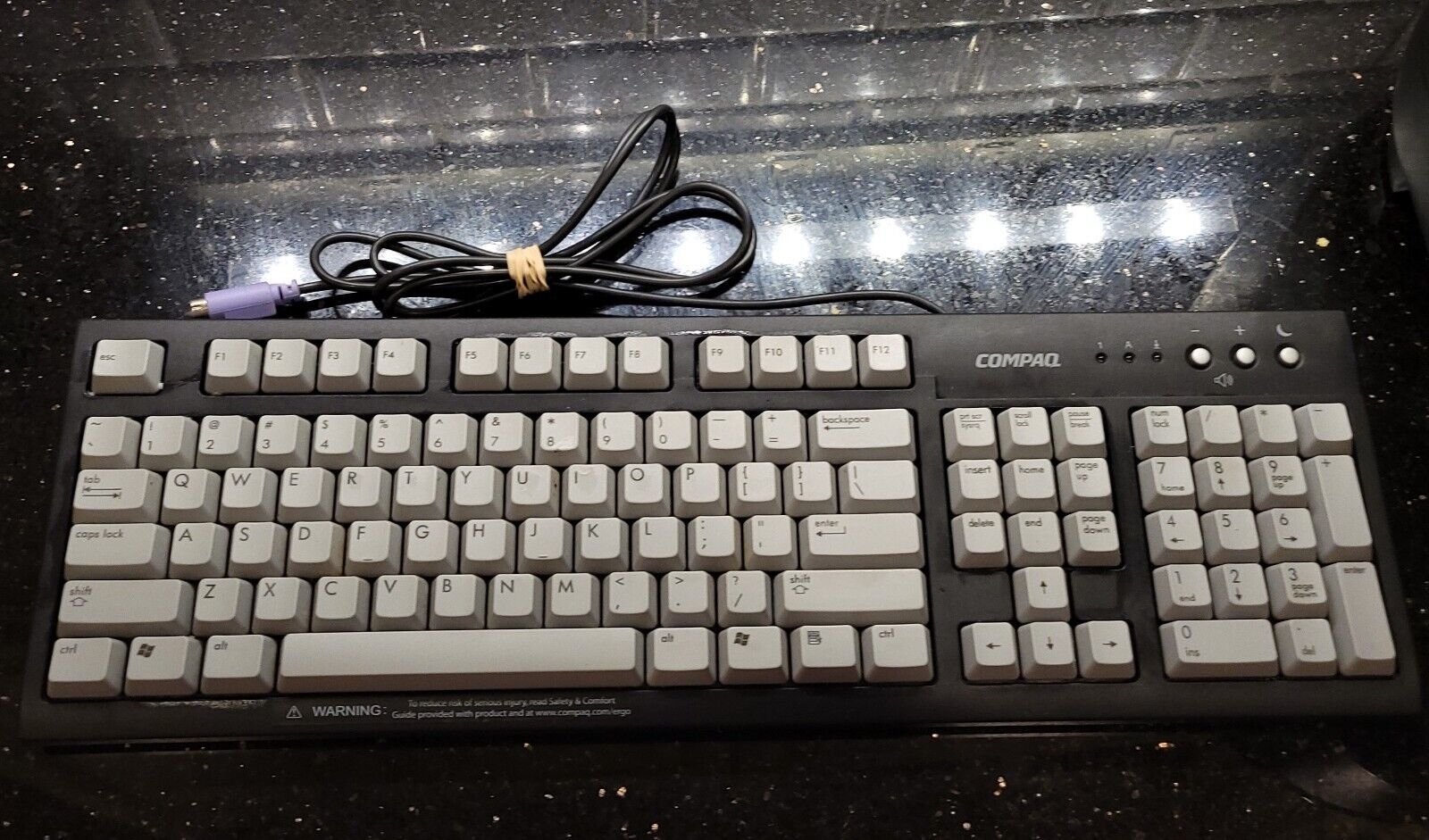 Compaq 5187-2154 PS/2 Keyboard Model 5107 Black & Grey G3