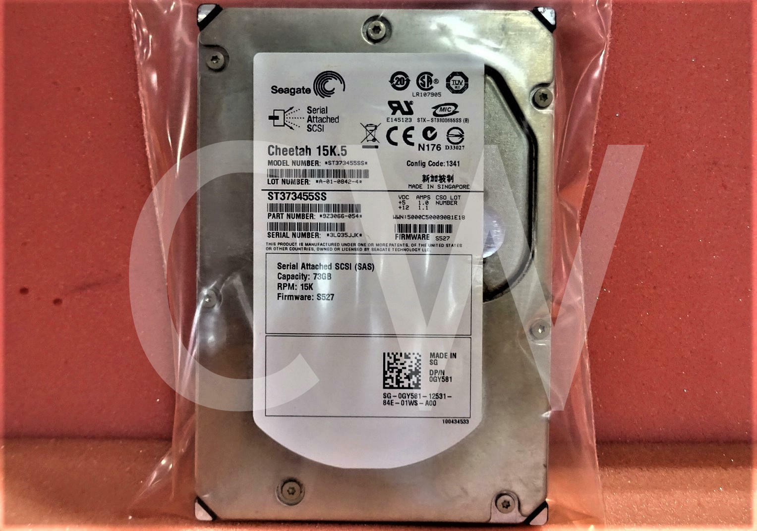 GY581 0GY581 Dell ST373455SS 73GB 15000RPM 3Gbps 3.5\