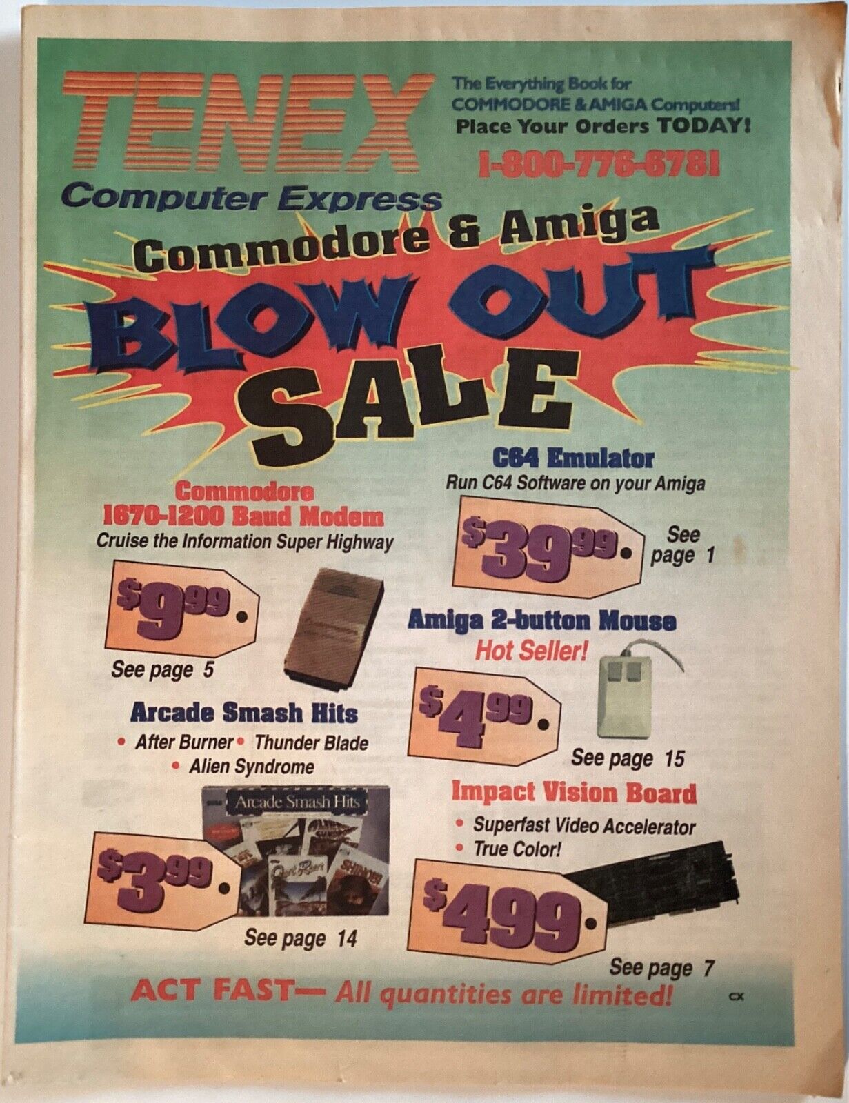 Tenex Computer Express Commodore & Amiga Hardware Catalog 1990’s Vintage Retro